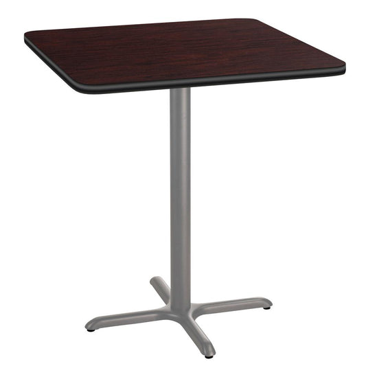 NPS® Café Table, 36" Square "X" Base, 42" Height, Particleboard Core/T-Mold