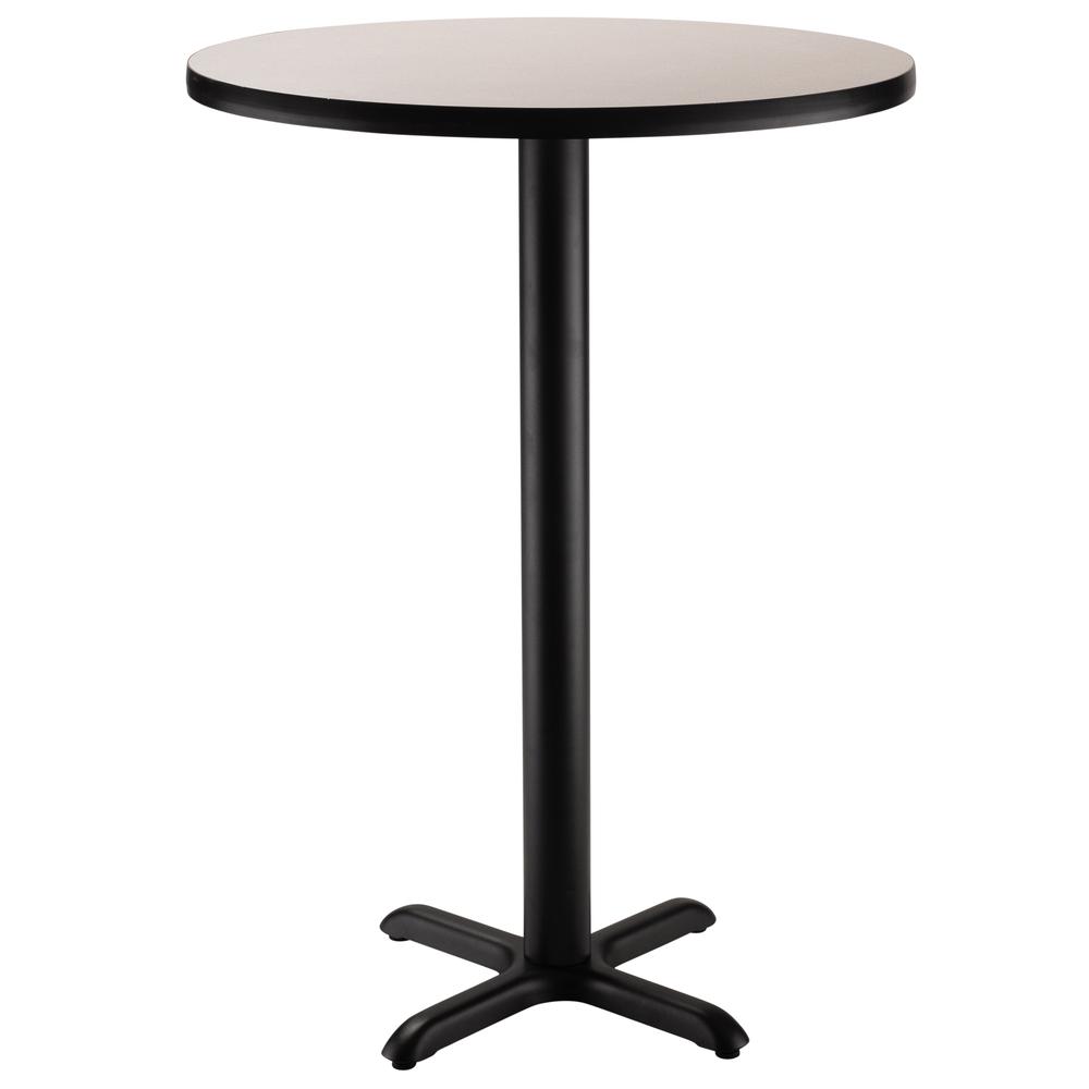 NPS® Café Table, 36" Round, "X" Base, 42" Height, Particleboard Core/T-Mold - Grey