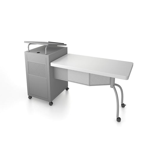 Oklahoma Sound¬Æ Edupod Teacher's Desk & Lectern Combo, Grey Hammer Tone