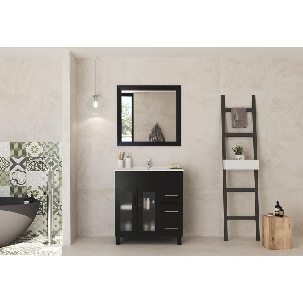 Nova 32 - Espresso Cabinet + Ceramic Basin Countertop