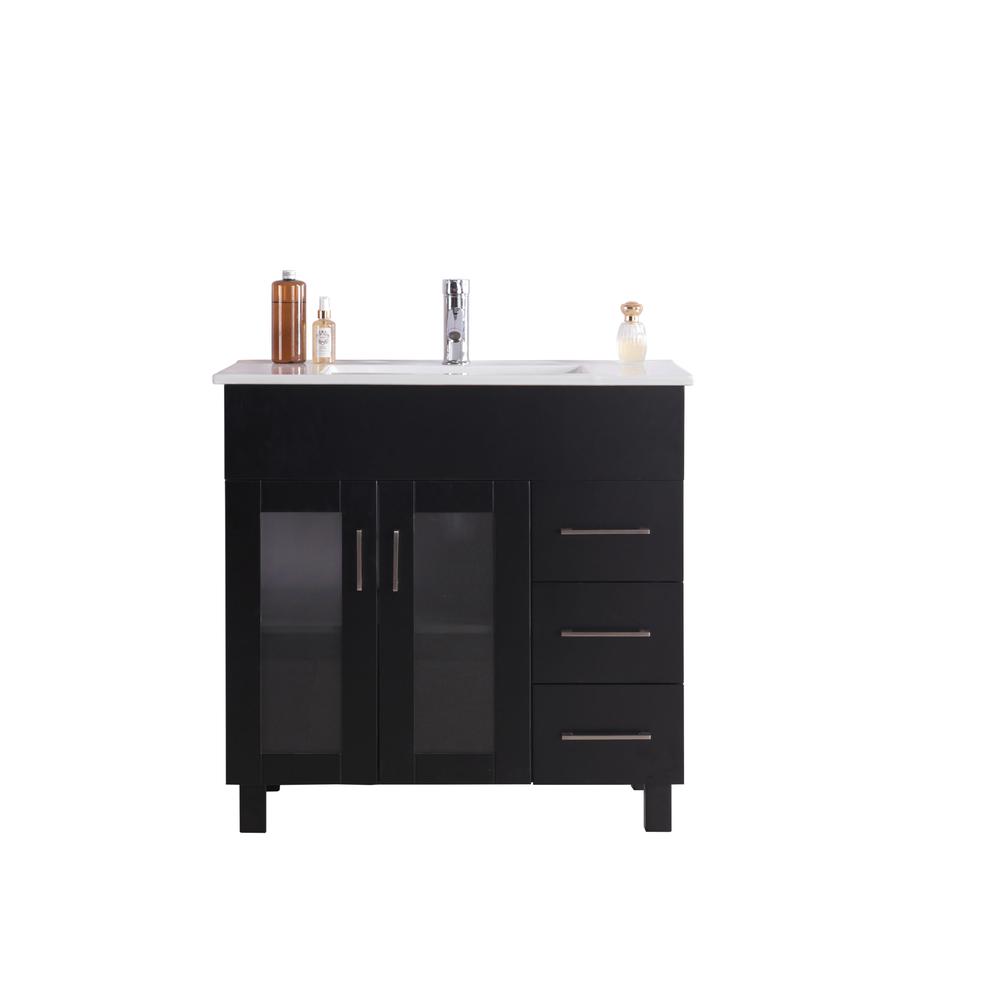 Nova 36 - Espresso Cabinet + Ceramic Basin Countertop