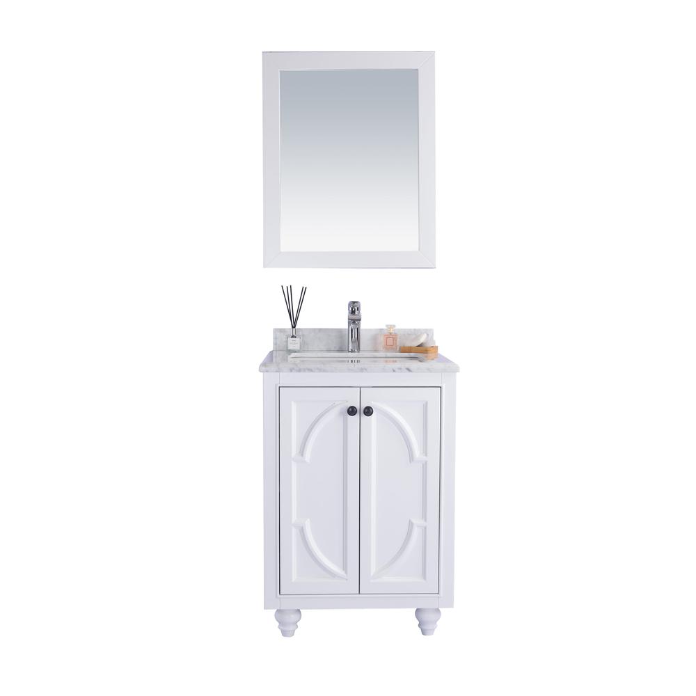 Odyssey - 24 - White Cabinet + White Carrara Marble Countertop