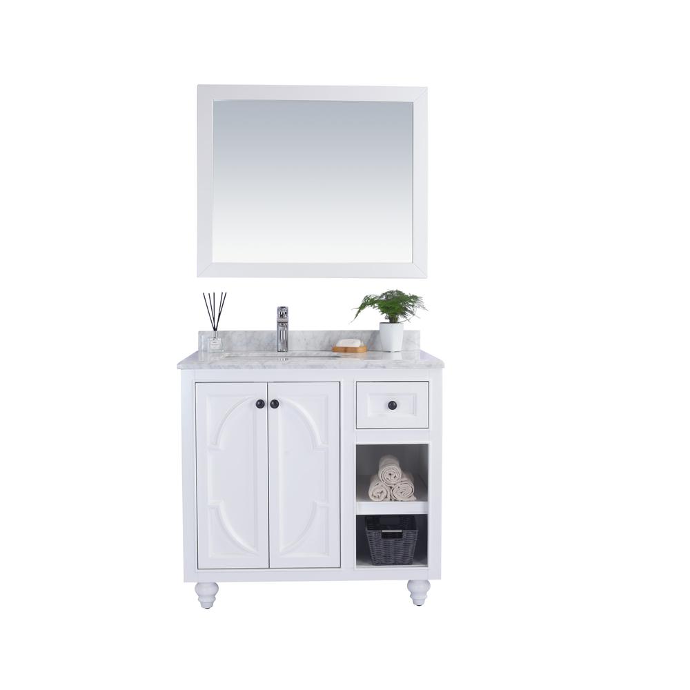 Odyssey - 36 - White Cabinet + White Carrara Marble Countertop