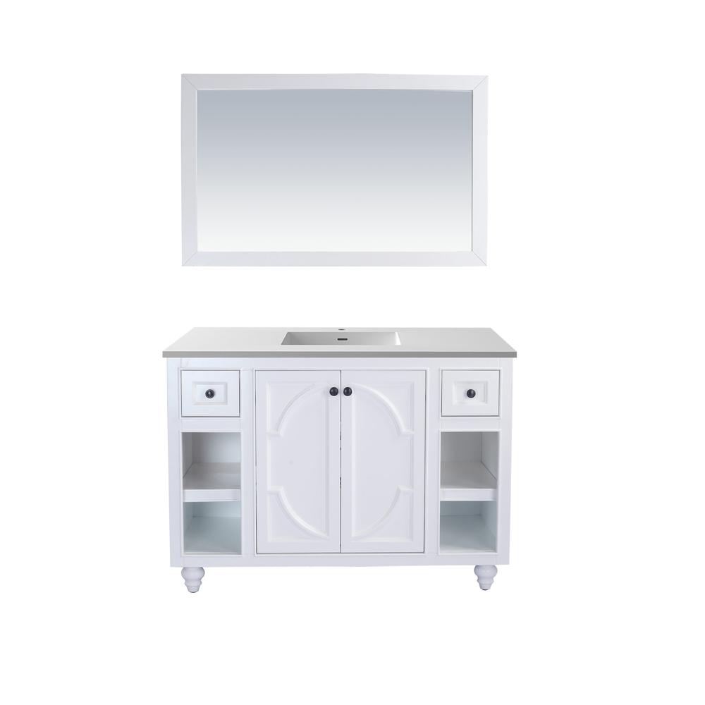 Odyssey - 48 - White Cabinet + Matte White VIVA Stone Solid Surface Countertop