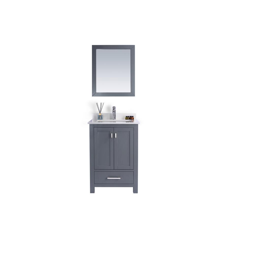 Wilson 24 - Grey Cabinet + White Quartz Countertop