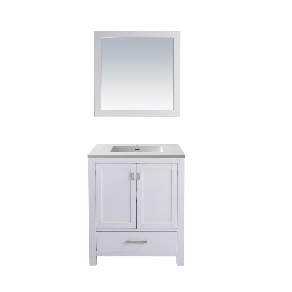 Wilson 30 - White Cabinet + Matte White VIVA Stone Solid Surface Countertop