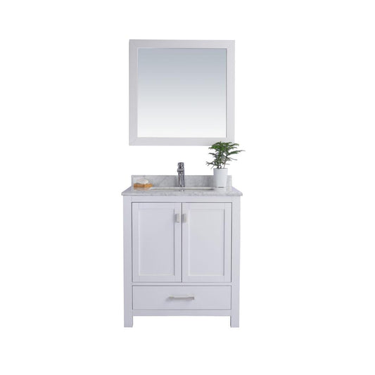 Wilson 30 - White Cabinet + White Carrara Marble Countertop