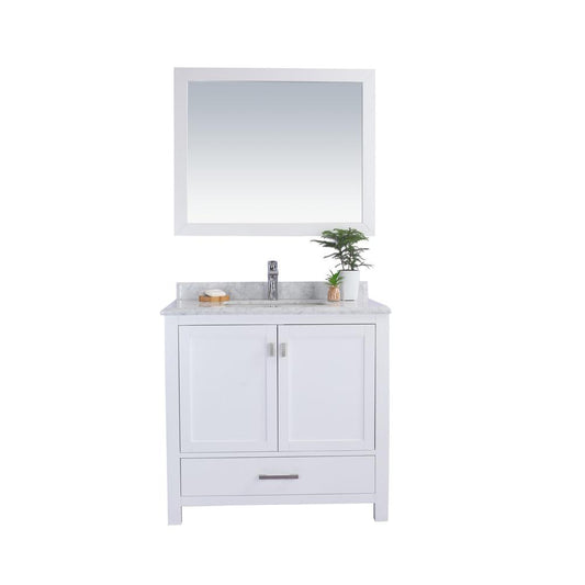 Wilson 36 - White Cabinet + White Carrara Marble Countertop