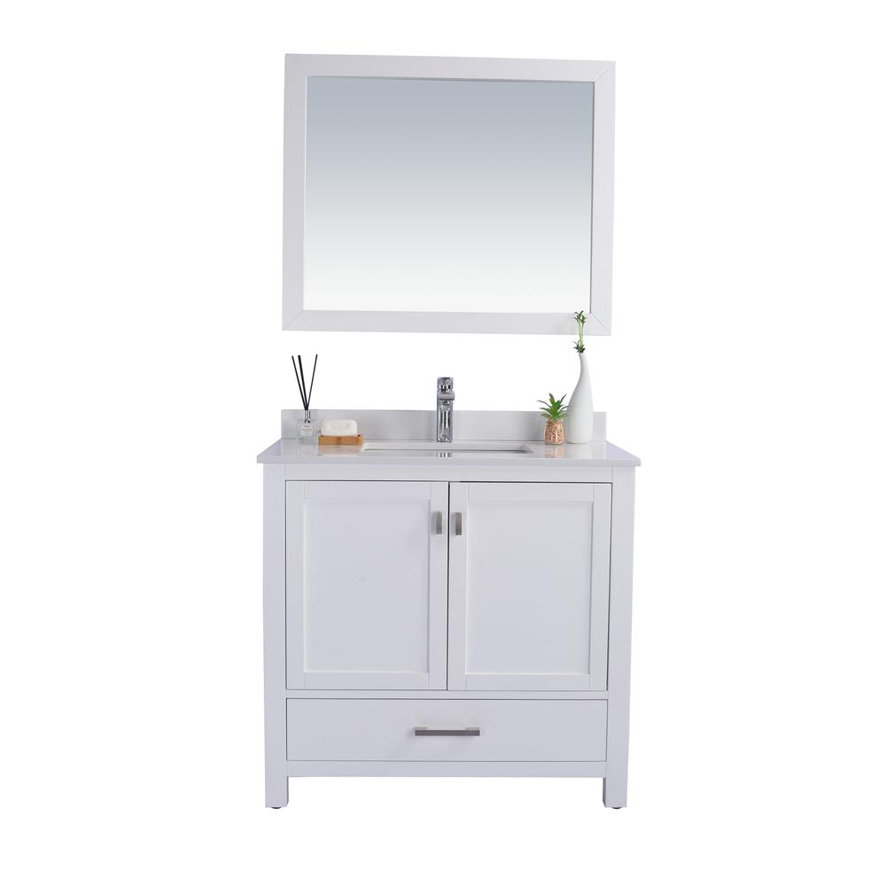 Wilson 36 - White Cabinet + White Quartz Countertop