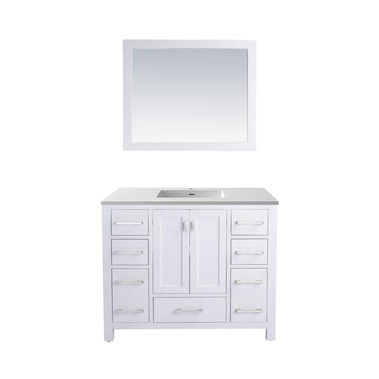 Wilson 42 - White Cabinet + Matte White VIVA Stone Solid Surface Countertop