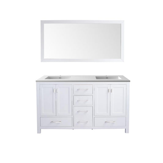 Wilson 60 - White Cabinet + Matte White VIVA Stone Solid Surface Countertop