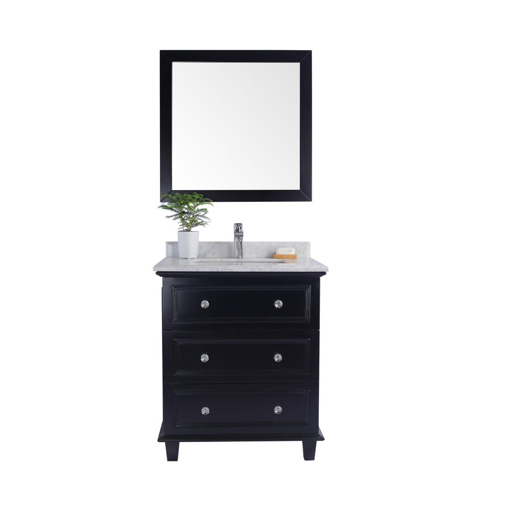 Luna - 30 - Espresso Cabinet + White Carrara Marble Countertop