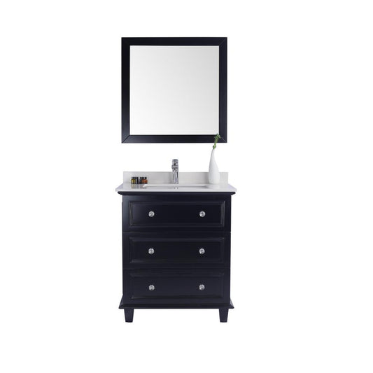 Luna - 30 - Espresso Cabinet + White Quartz  Countertop