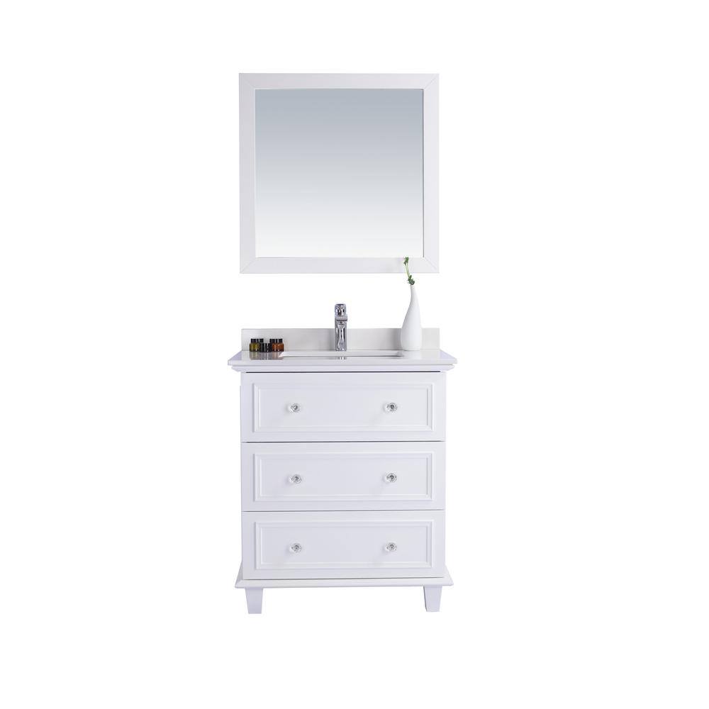 Luna - 30 - White Cabinet + White Quartz Countertop