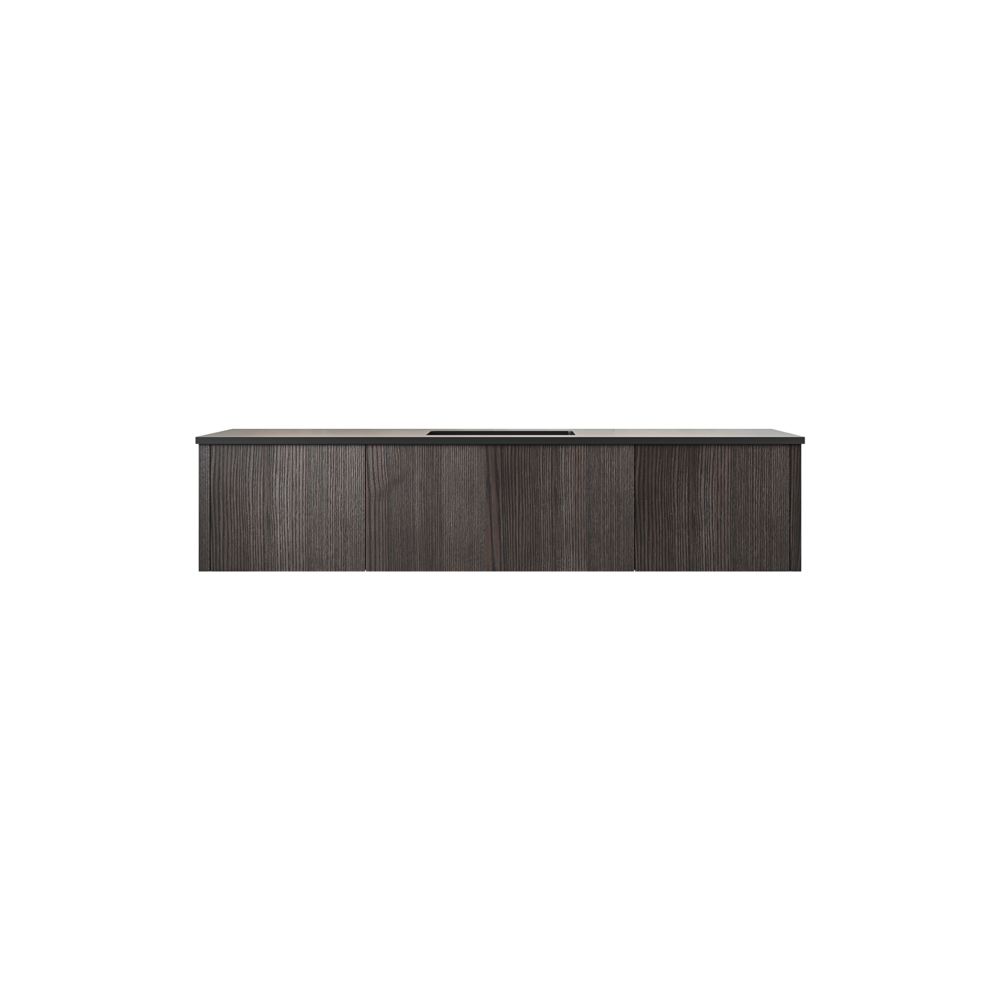 Legno 66" Carbon Oak Bathroom Vanity Matte Black