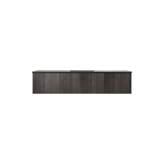 Legno 66" Carbon Oak Bathroom Vanity Matte Black