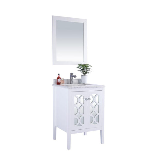 Mediterraneo - 24 - White Cabinet + White Carrara Marble Countertop