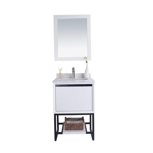 Alto 24 - White Cabinet + White Carrara Marble Countertop