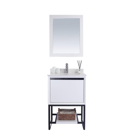 Alto 24 - White Cabinet + White Quartz Countertop