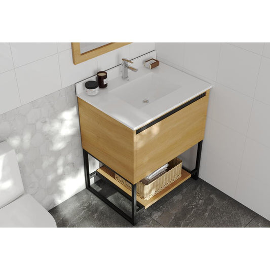 Alto 30 - California White Oak Cabinet + White Quartz Countertop