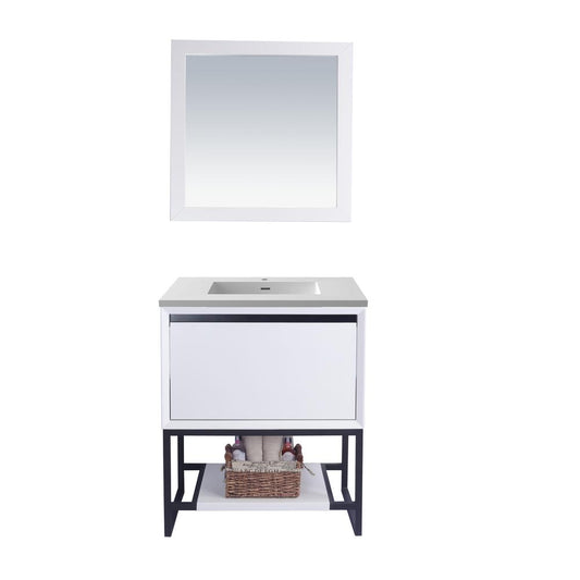 Alto 30 - White Cabinet + Matte White VIVA Stone Solid Surface Countertop