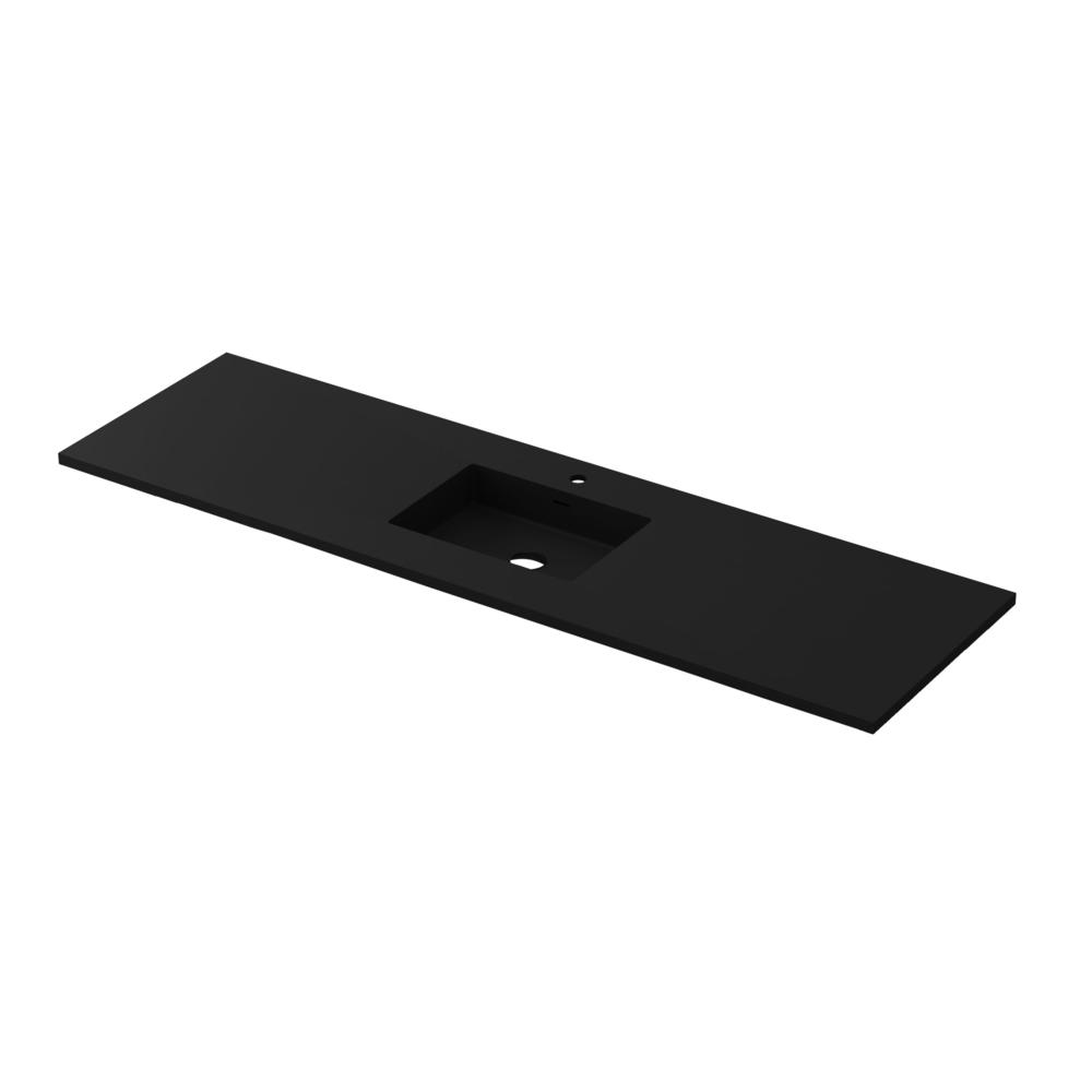 VIVA Stone 66" Single Sink Matte Black - Solid Surface Countertop