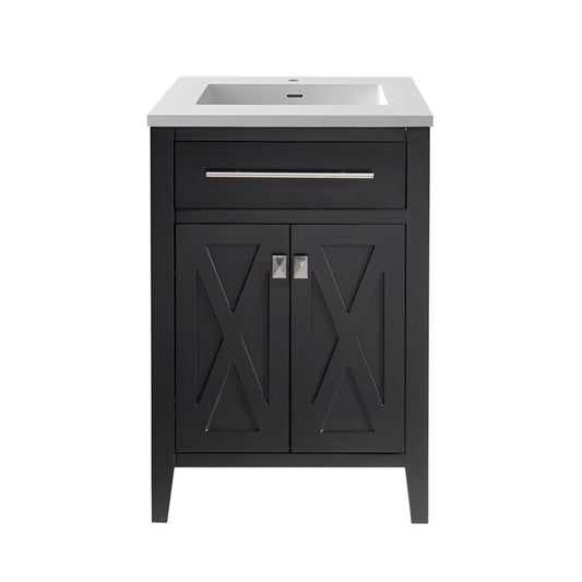 Wimbledon - 24 - Espresso Cabinet + Matte White VIVA Stone Solid Surface Countertop