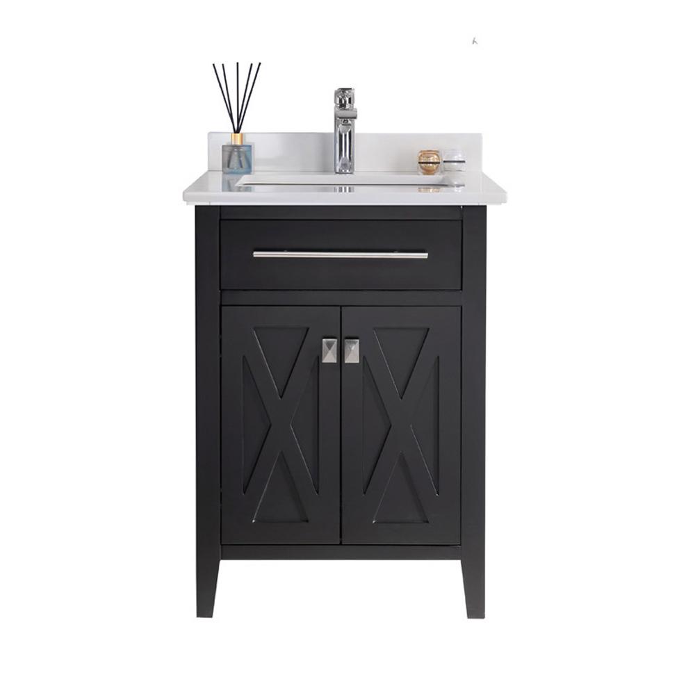 Wimbledon - 24 - Espresso Cabinet + White Quartz Countertop