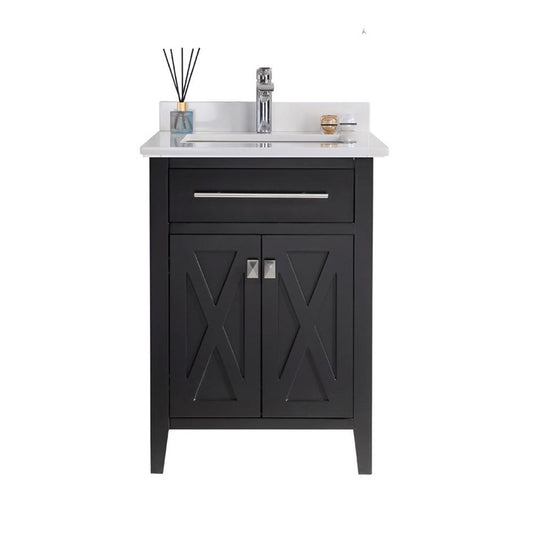 Wimbledon - 24 - Espresso Cabinet + White Quartz Countertop