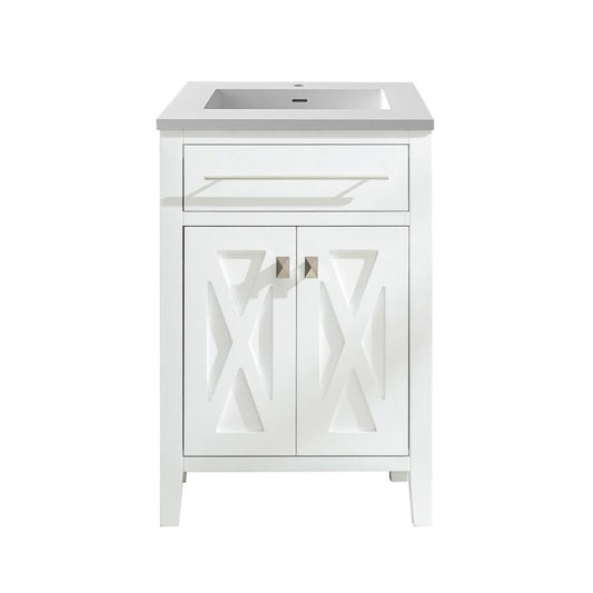 Wimbledon - 24 - White Cabinet + Matte White VIVA Stone Solid Surface Countertop