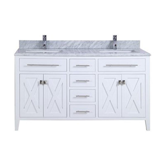 Wimbledon - 60 - White Cabinet + White Carrara Marble Countertop