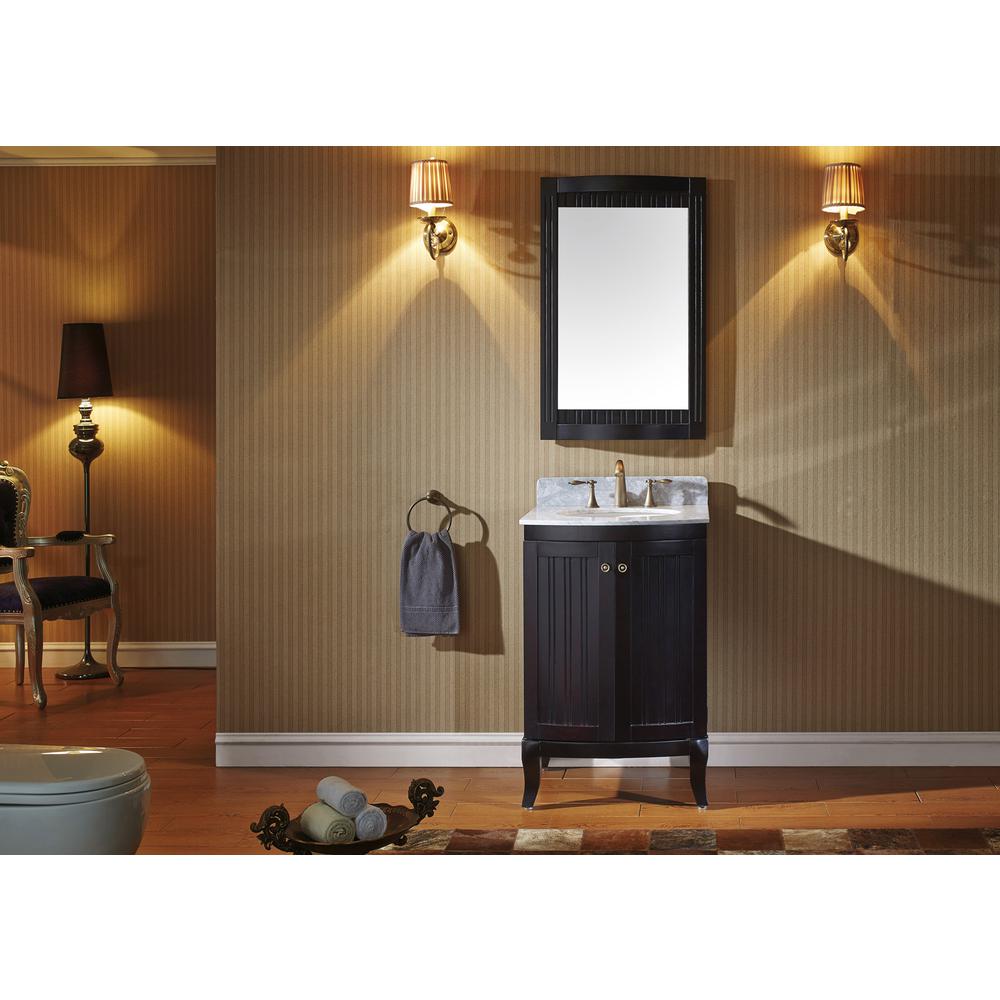 Khaleesi 24" Vanity in Espresso with Marble Top and Sink and Mirror ES-52024-WMRO-ES