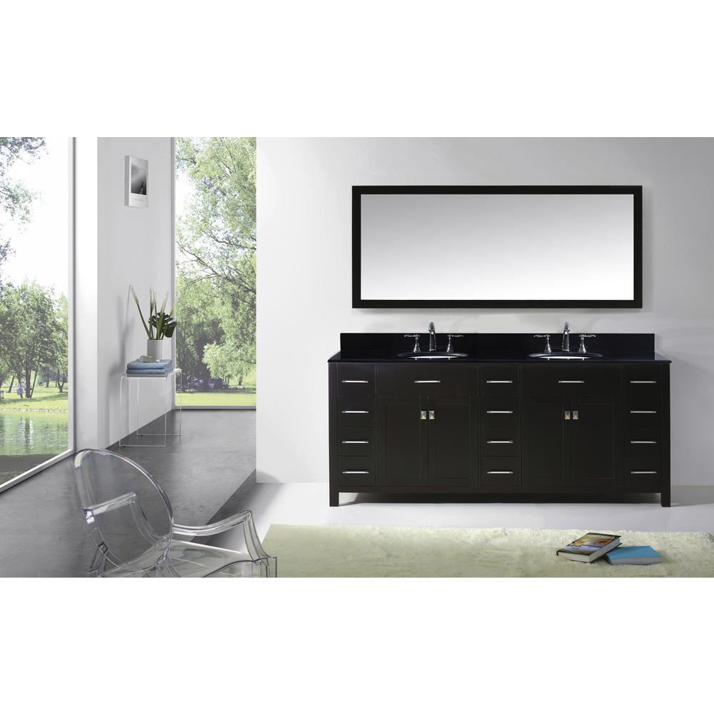 Caroline Parkway 78" Vanity in Espresso with Top and Sinks and Mirror MD-2178-BGRO-ES