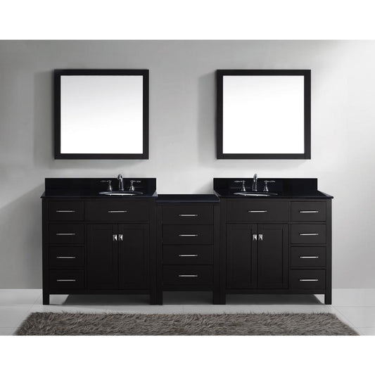 Caroline Parkway 93" Vanity in Espresso with Top and Sinks and Mirror MD-2193-BGRO-ES