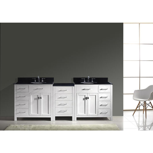 Caroline Parkway 93" Vanity in White with Top and Sinks and Mirror MD-2193-BGRO-WH