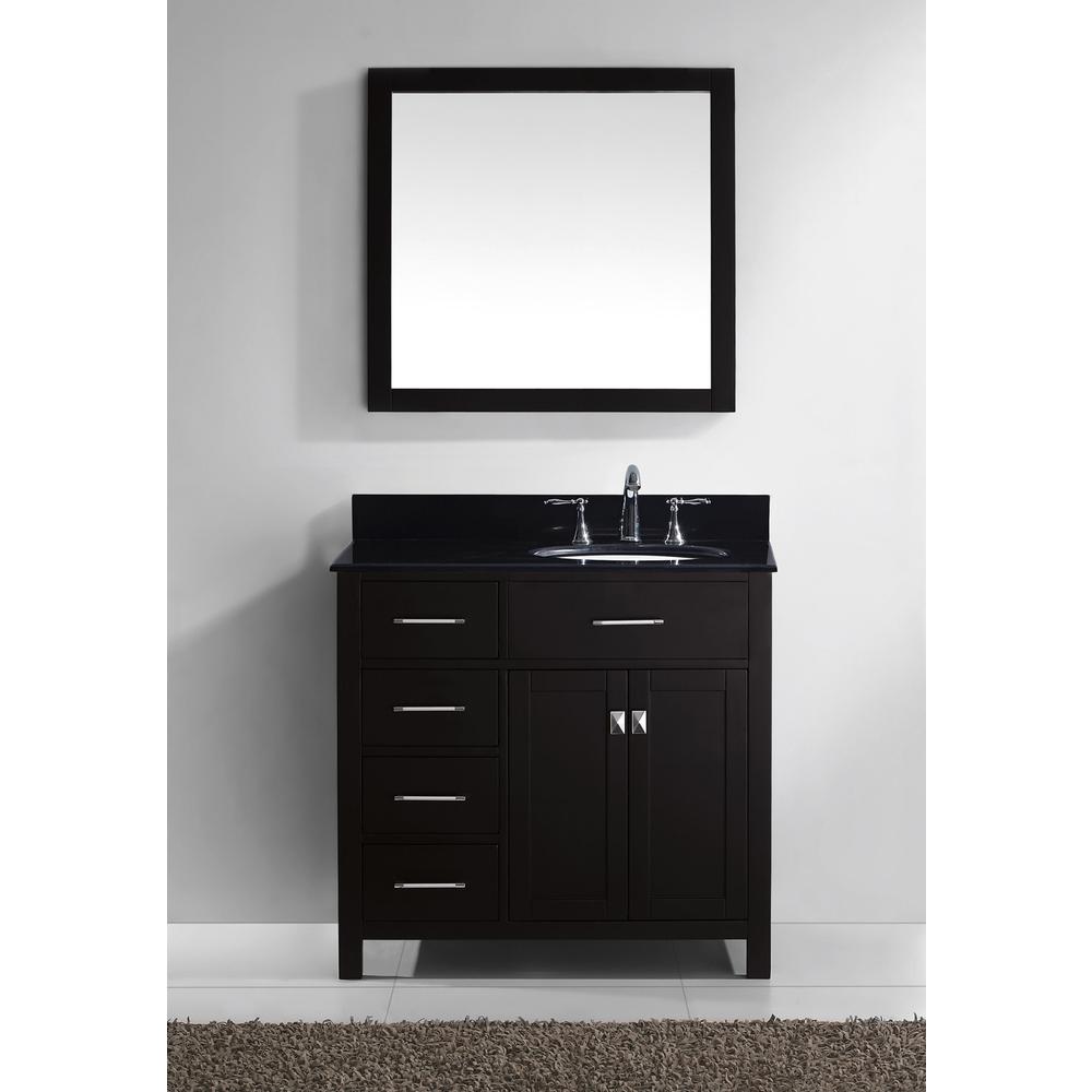 Caroline Parkway 36" Vanity in Espresso with Top and Sink and Mirror MS-2136L-BGRO-ES