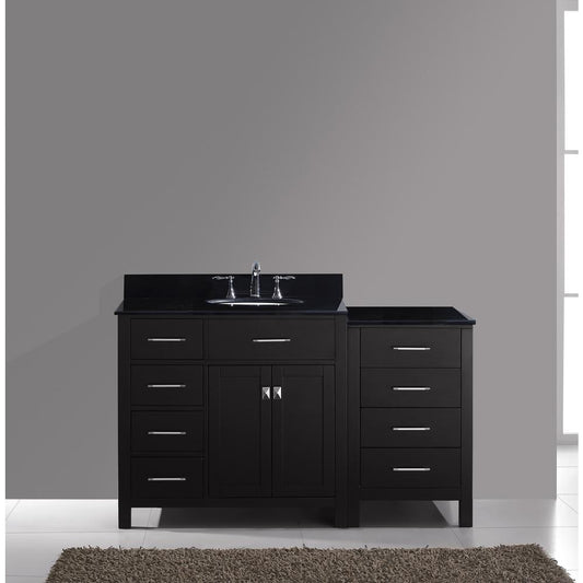 Caroline Parkway 57" Vanity in Espresso with Top and Sink and Mirror MS-2157L-BGRO-ES