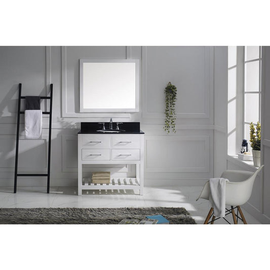 Caroline Estate 36" Vanity in White with Top and Sink and Mirrors MS-2236-BGRO-WH