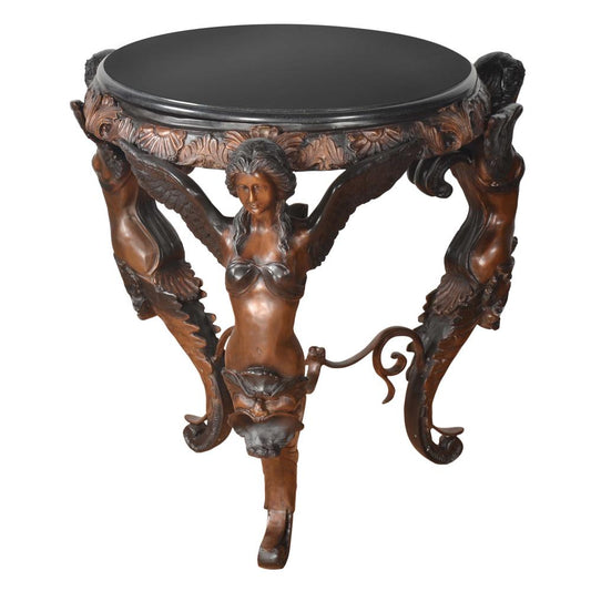 Roman Three Winged Lady Bronze Occasional Table