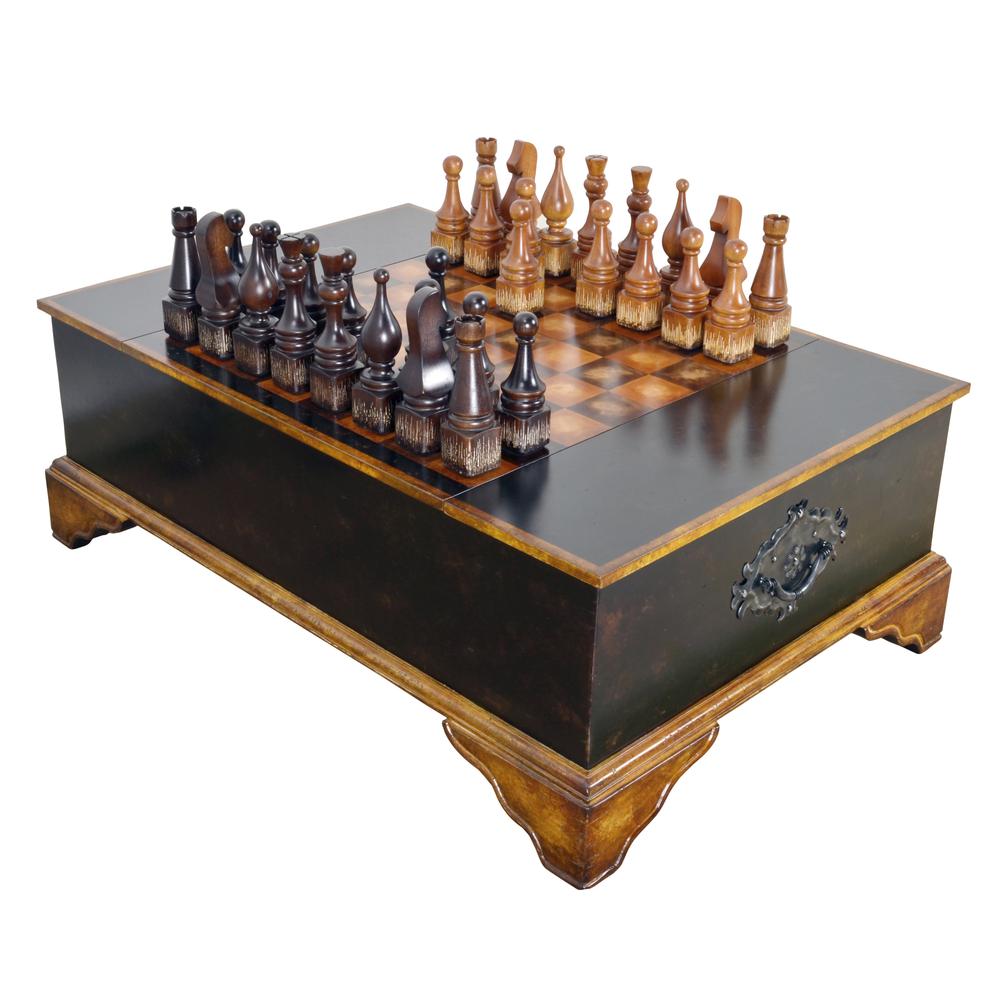 Ebony Chess Set Coffee Table