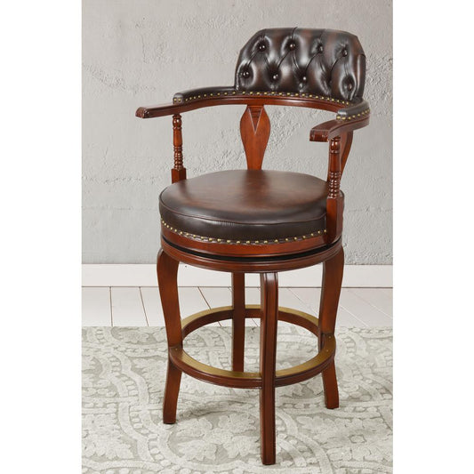 Club Leather Swivel Bar Stool