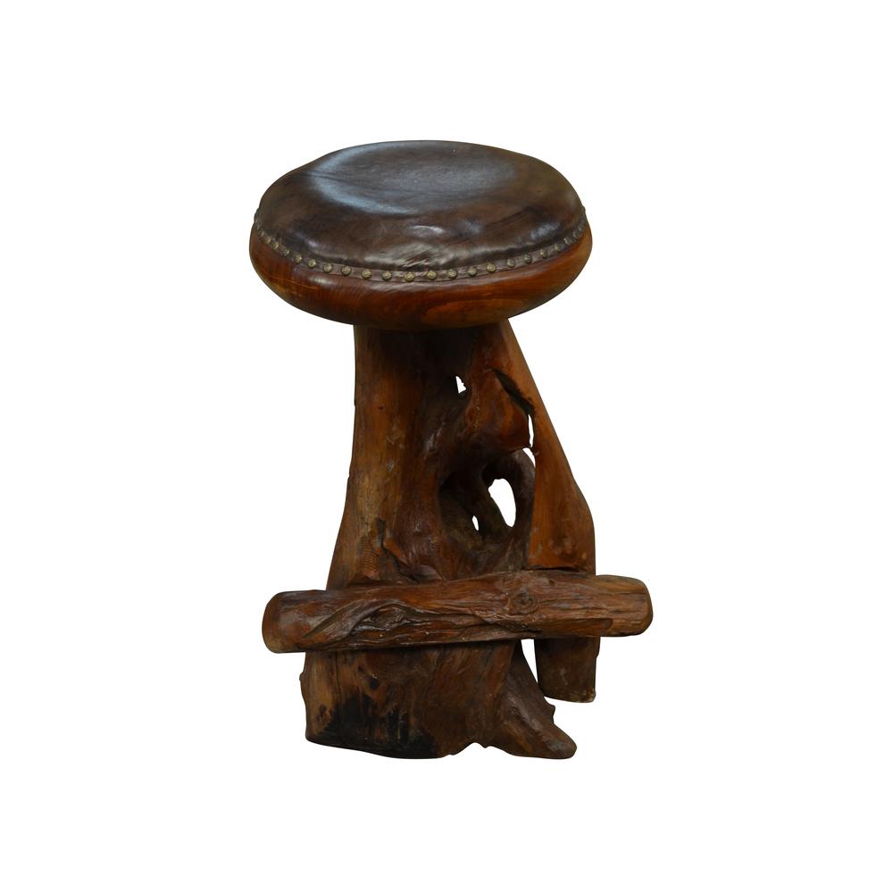 Old Growth Teak Root Bar Stool