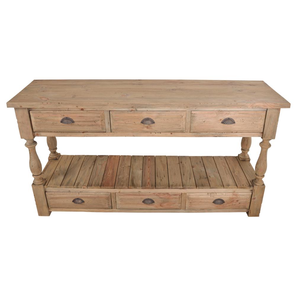 Farmhouse 6 drawer Console Table