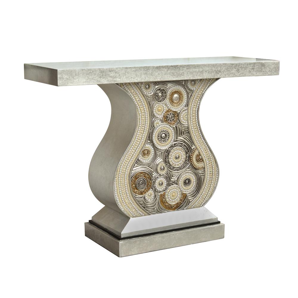 Isochromatic Silver Console Table