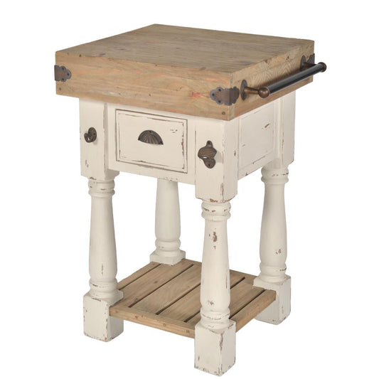 Farmhouse Island Chaulk White Work Console Small