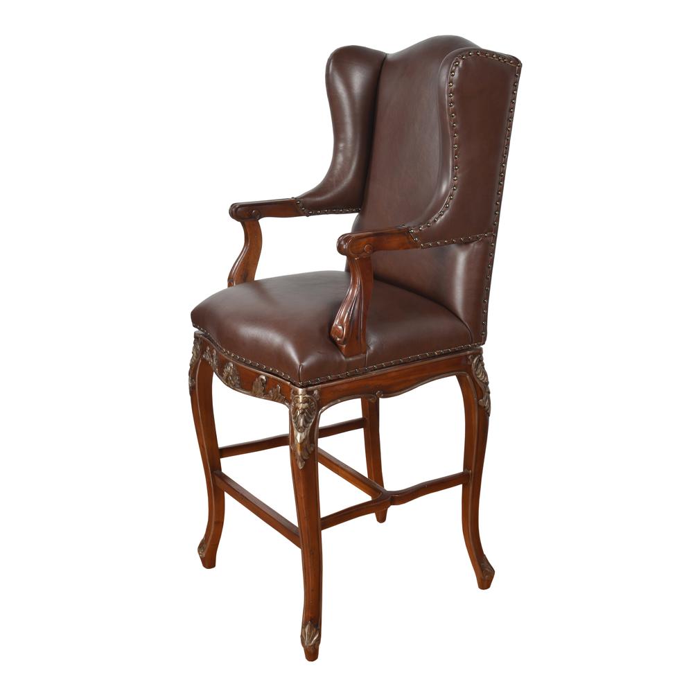 The Deluxe Leather Swivel Bar Stool