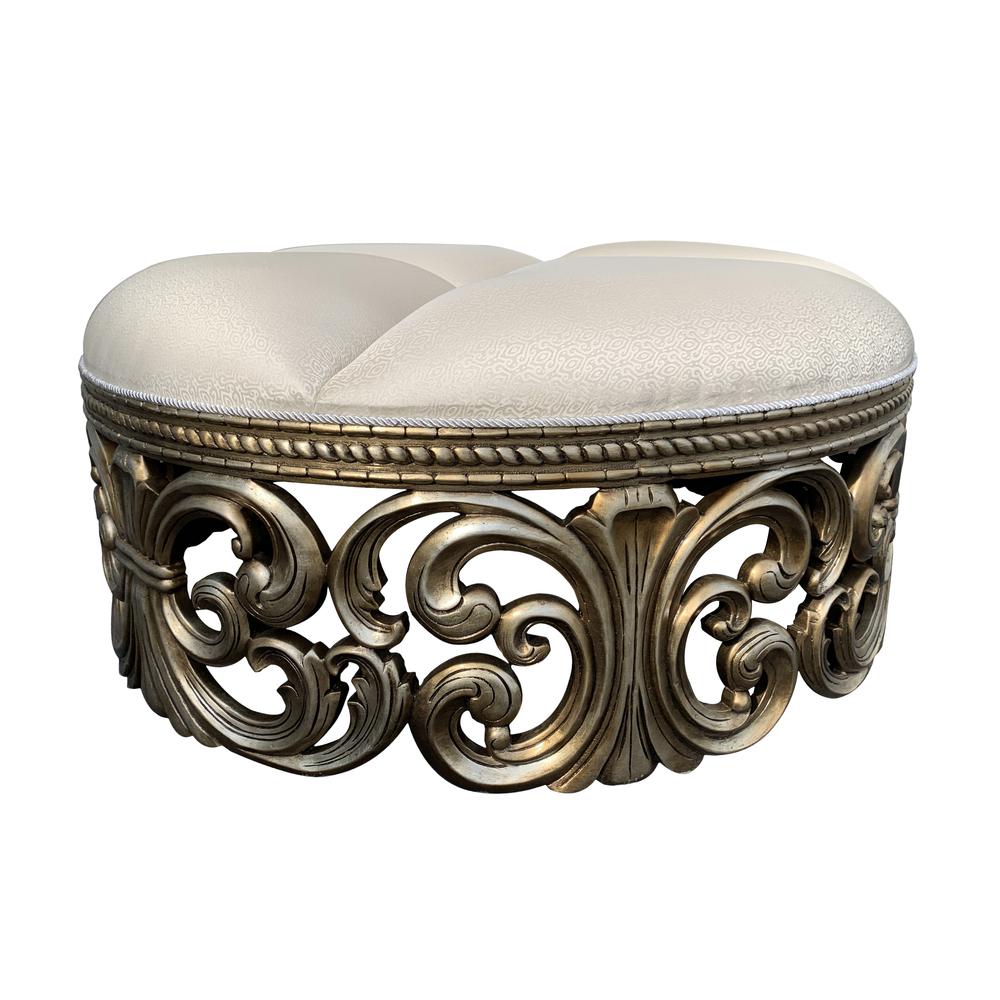 Platine Rococo Ottoman Cream