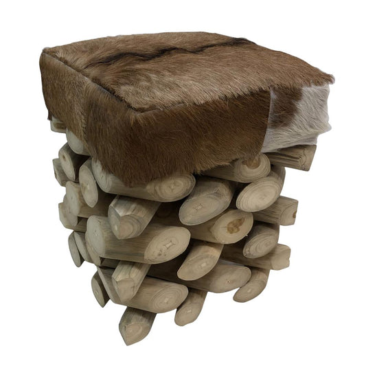 Crosscut Hide Stool