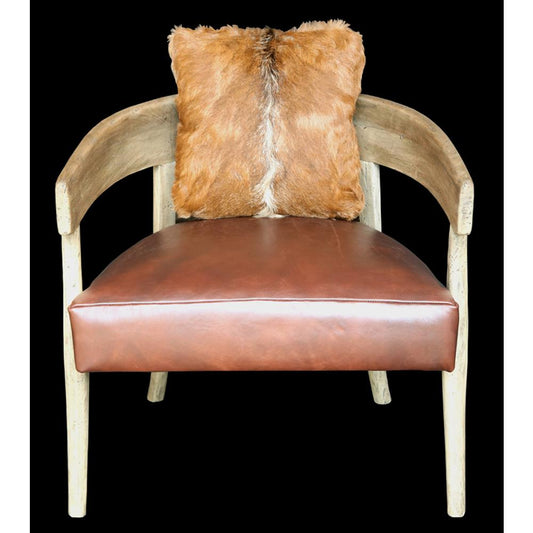 The Rio Rancho Chair Modern Rustic with Leather and Natural Hide