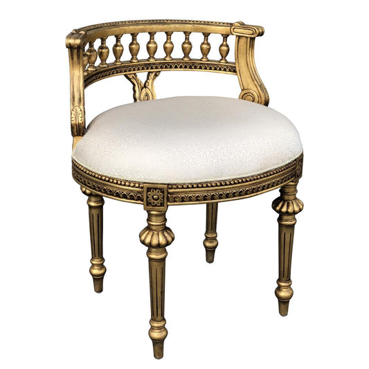 Gold Genoa Cream Vanity Chair